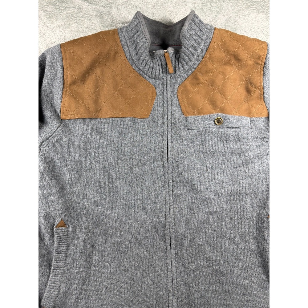 Duluth Trading Wool Blend Jacket Mens XL Gray Quilted Shoulder Full Zip